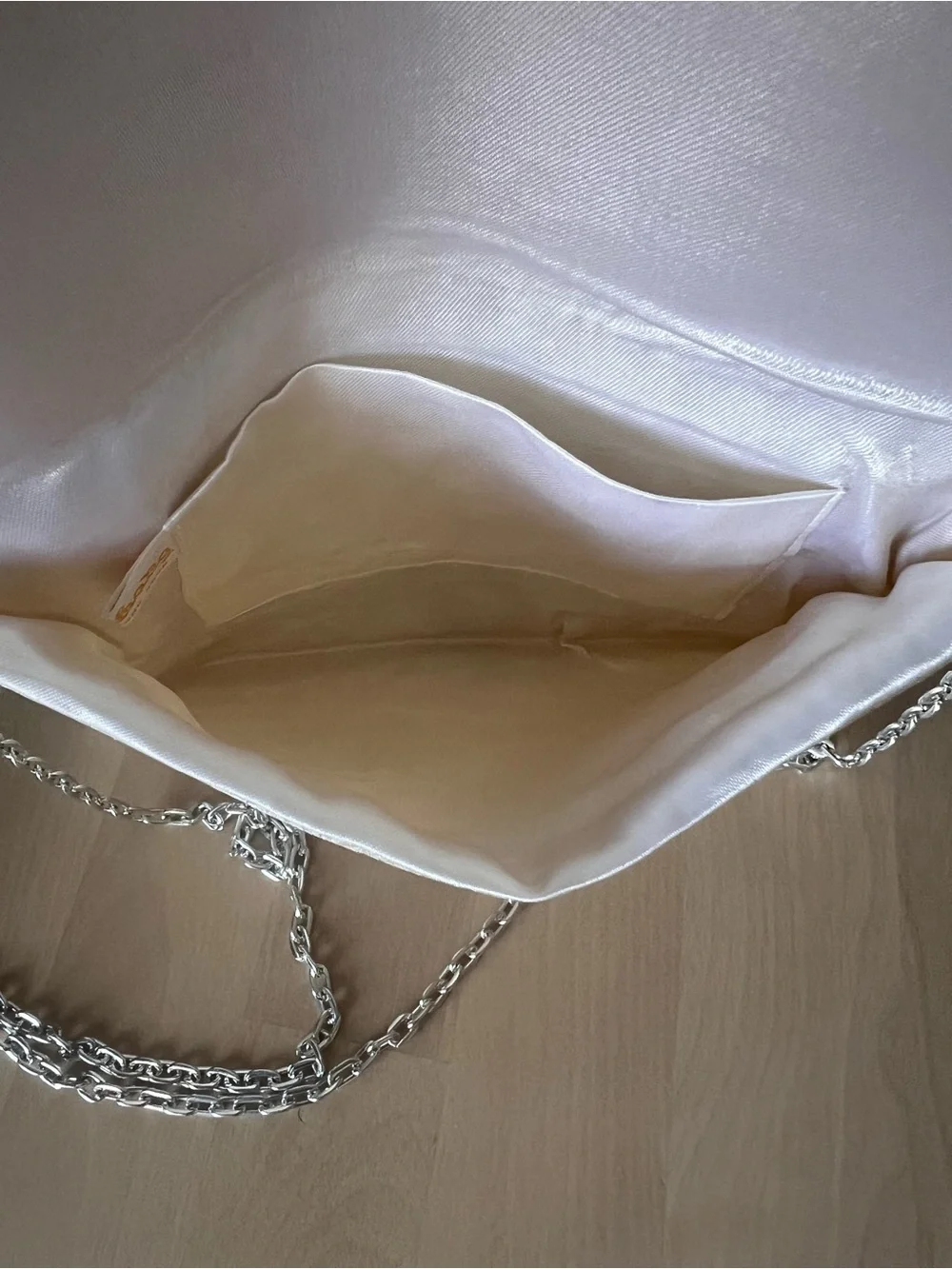 Vintage Cream Beaded Chain Shoulder Bag
